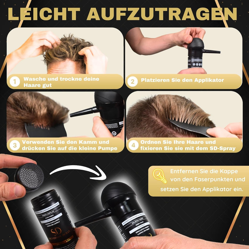 SALVATHOR DURAN Streuhaar zur Haarverdichtung - Schütthaar zur vollem Haar in Sekunden - Haar Puder
