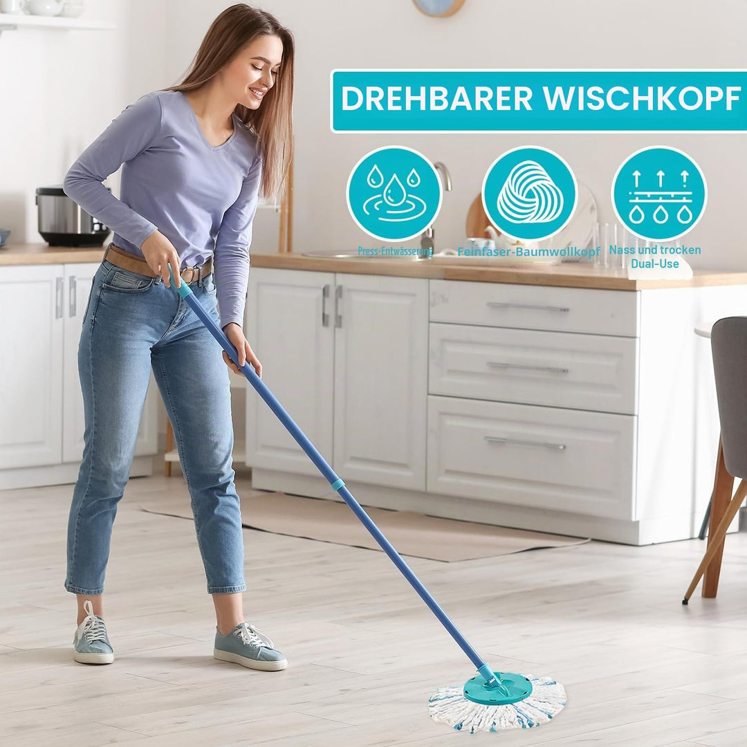 6 Stück für Leifheit Bodenwischer Ersatzbezug, Clean Twist Disc, für Leifheit Wischmop, Ersatzkopf f