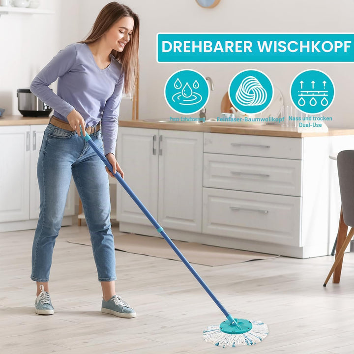 6 Stück für Leifheit Bodenwischer Ersatzbezug, Clean Twist Disc, für Leifheit Wischmop, Ersatzkopf f