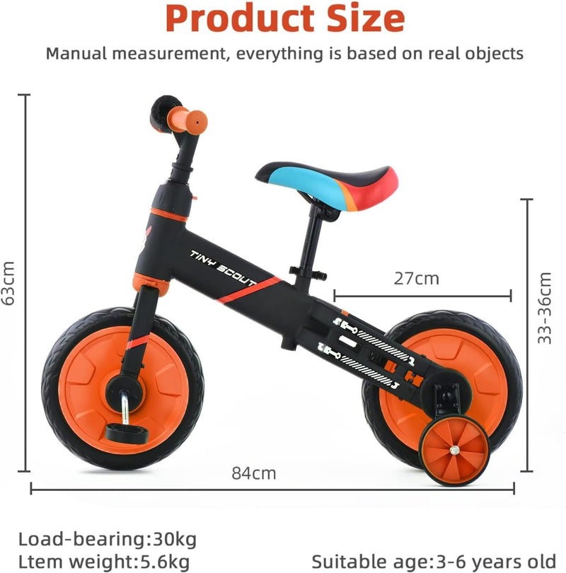 ZavoFly 4 in 1 Laufräder, Laufrad für Kinder, Kinderdreirad Multi Dreirad für Kinder ab 3 Jahre bis