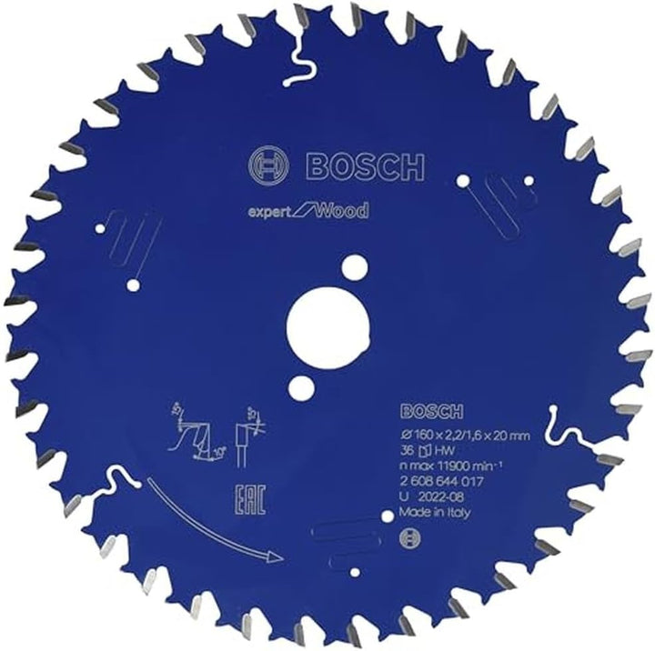Bosch Professional 1x Kreissägeblatt Expert for Wood (Holz, Sägeblatt Ø 160 x 20 x 1,8 mm, 36 Zähne,