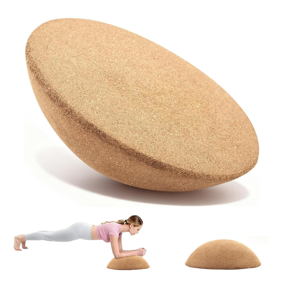 Balance Board Halbkugel aus massivem Kork – Rutschfest, nachhaltig, ideal für Gleichgewichtstraining