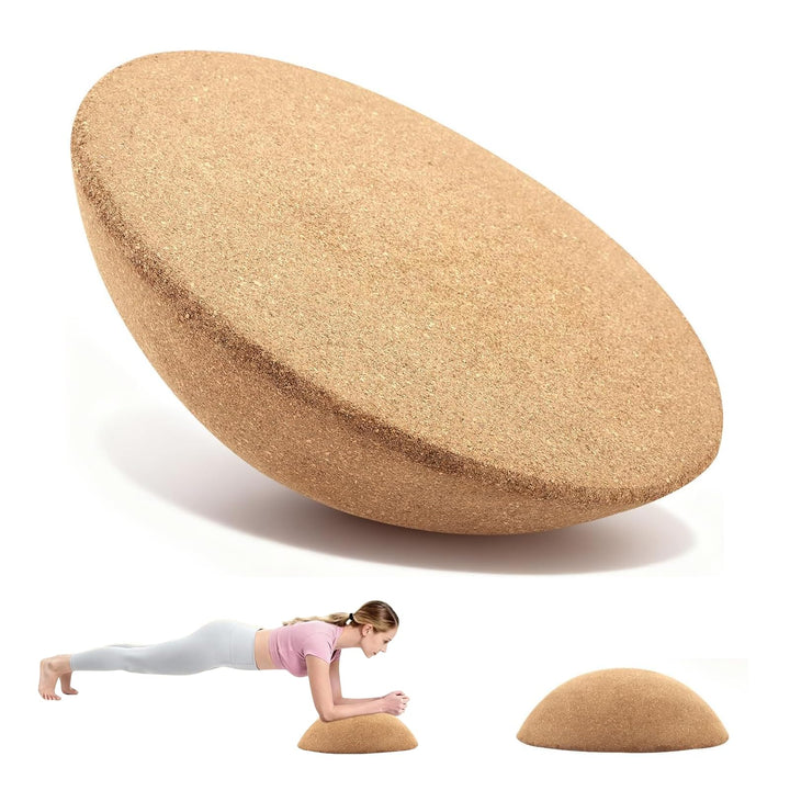 Balance Board Halbkugel aus massivem Kork – Rutschfest, nachhaltig, ideal für Gleichgewichtstraining