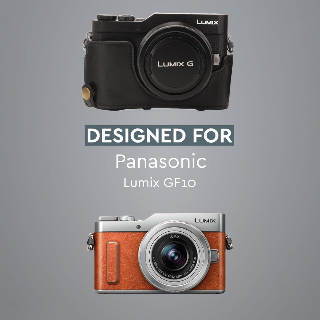MegaGear Panasonic Lumix DC-GX950, GX900, DC-GF10 (12-32mm) Ever Ready Leder Kamera-Case mit Trageri