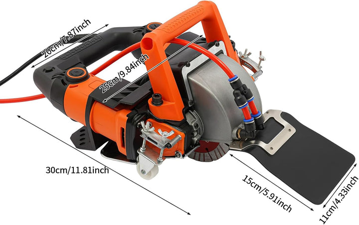 Electric Wall Chaser 5200W 10500rpm 45mm Depth 5x140mm Blades | Dual copper motor wet cutting concre