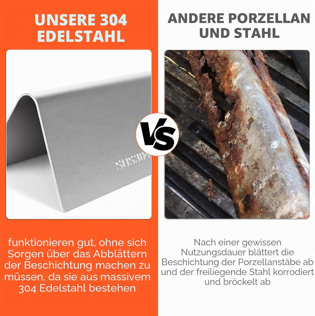 QuliMetal 44,5cm Flavorizer Bars 7620 1,3mm Dicke für Weber Genesis E310 E320 S310 S320, E/S 330 (mi