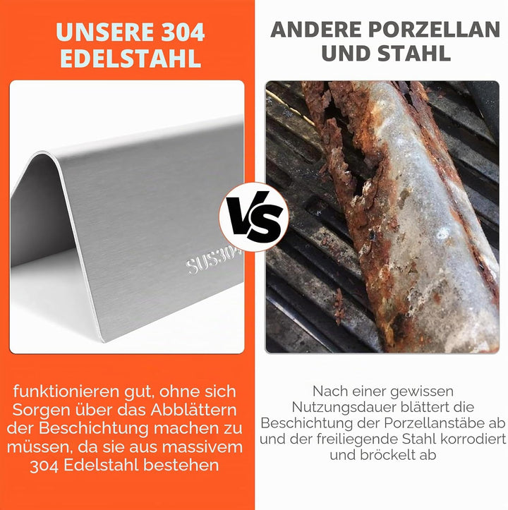 QuliMetal 44,5cm Flavorizer Bars 7620 1,3mm Dicke für Weber Genesis E310 E320 S310 S320, E/S 330 (mi