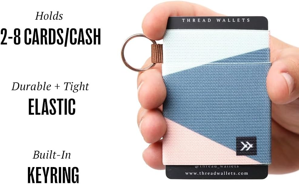 Thread Wallets Schlanke, minimalistische Brieftasche, Kreditkartenetui mit Vordertasche (Einheitsgrö