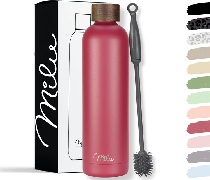 Milu Thermosflasche 1L Isolierte Edelstahl Thermo Trinkflasche Thermoskanne Auslaufsichere Isolierfl