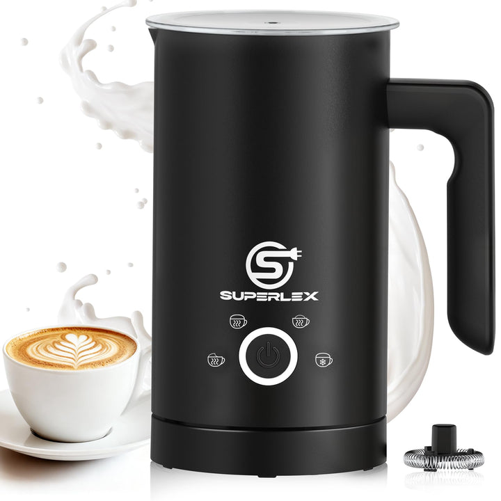 SUPERLEX Milchaufschäumer Elektrisch 4 in 1 Automatischer Milk Frother Milchwärmer Milchkocher 500W