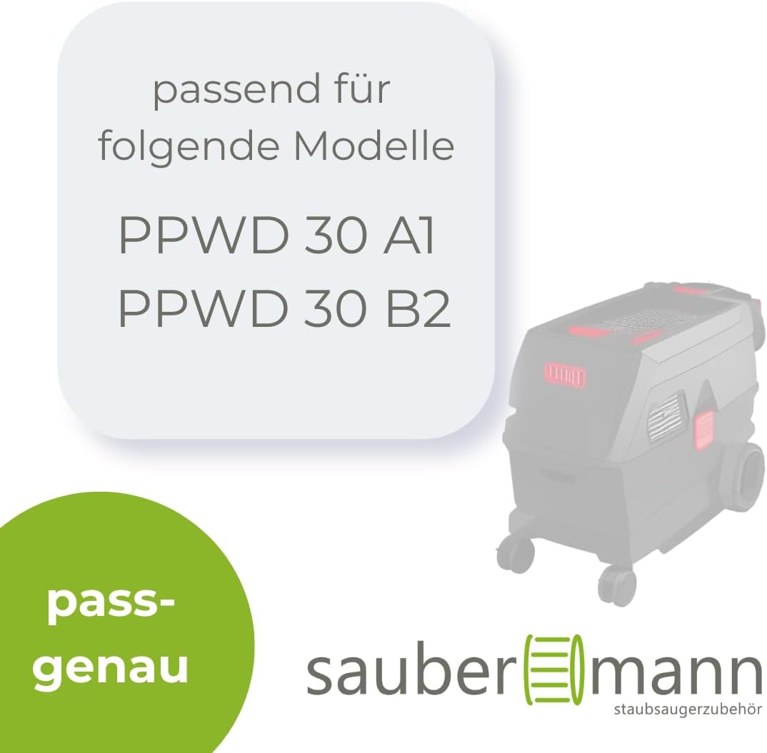Set: 1 Filter + 10x Staubsaugerbeutel geeignet für Parkside - PPWD 30 A1 / PPWD30 B2 - "Made in Germ