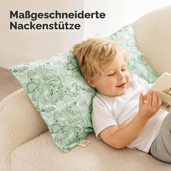 KeaBabies Kinderkissen mit Kissenbezug – 51X35cm Kinderkissen ab 2 Jahren, Waschbares, Weiches Bio-,