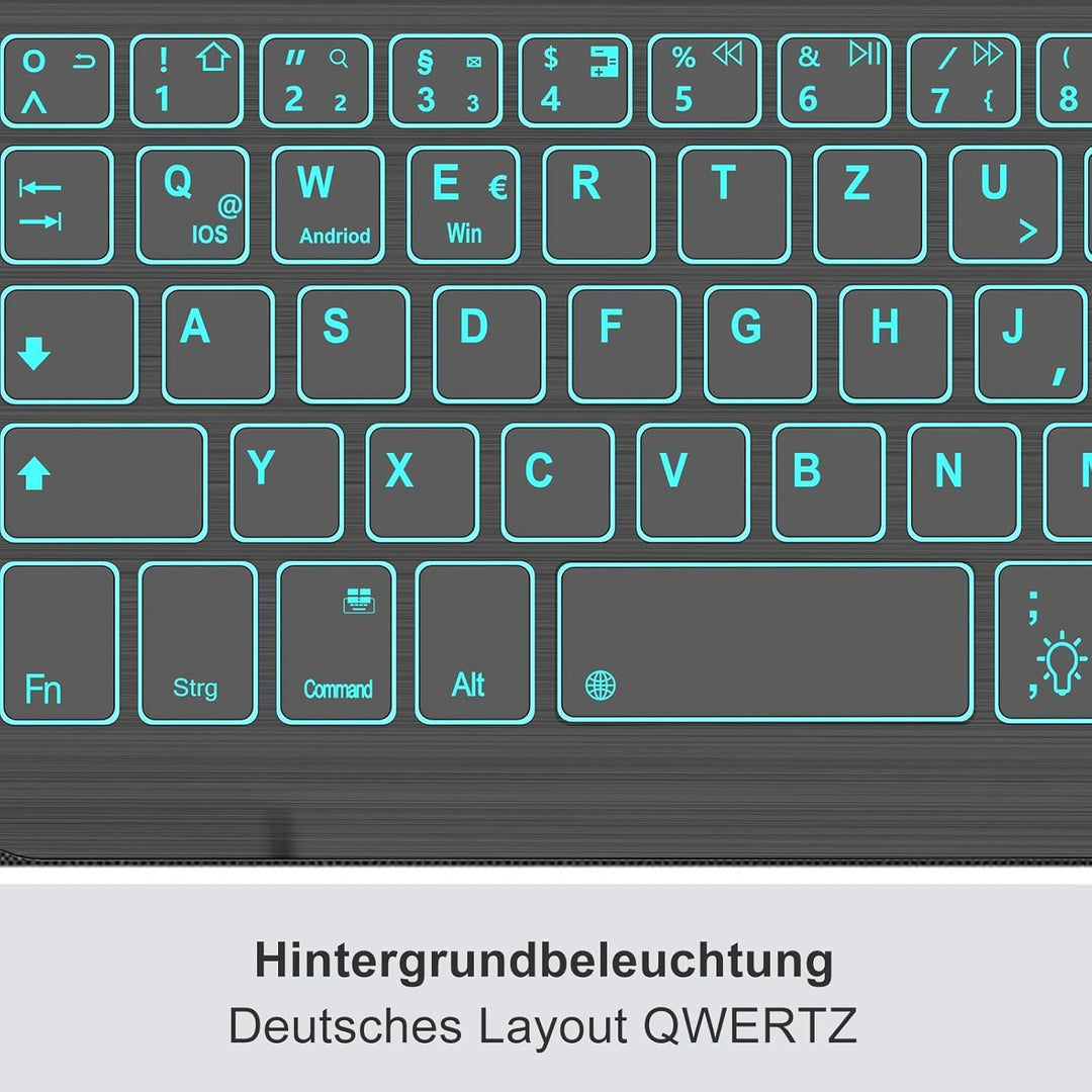 Hülle mit Tastatur für das iPad mini 6 & 7 Generation (2021/2024), Deutsch QWERTZ Keyboard, Magnetis