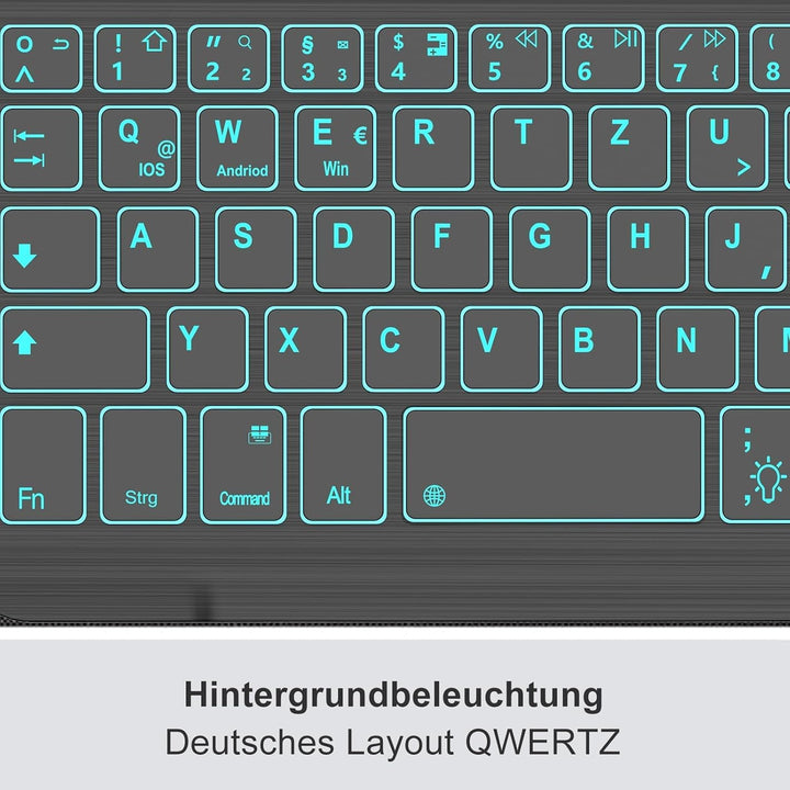 Hülle mit Tastatur für das iPad mini 6 & 7 Generation (2021/2024), Deutsch QWERTZ Keyboard, Magnetis