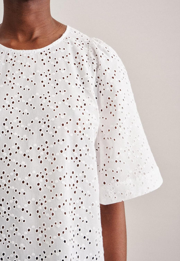 Seidensticker Damen Regular Fit Kurzarm Bluse 36 Weiss, 36 Wei&#xDF;