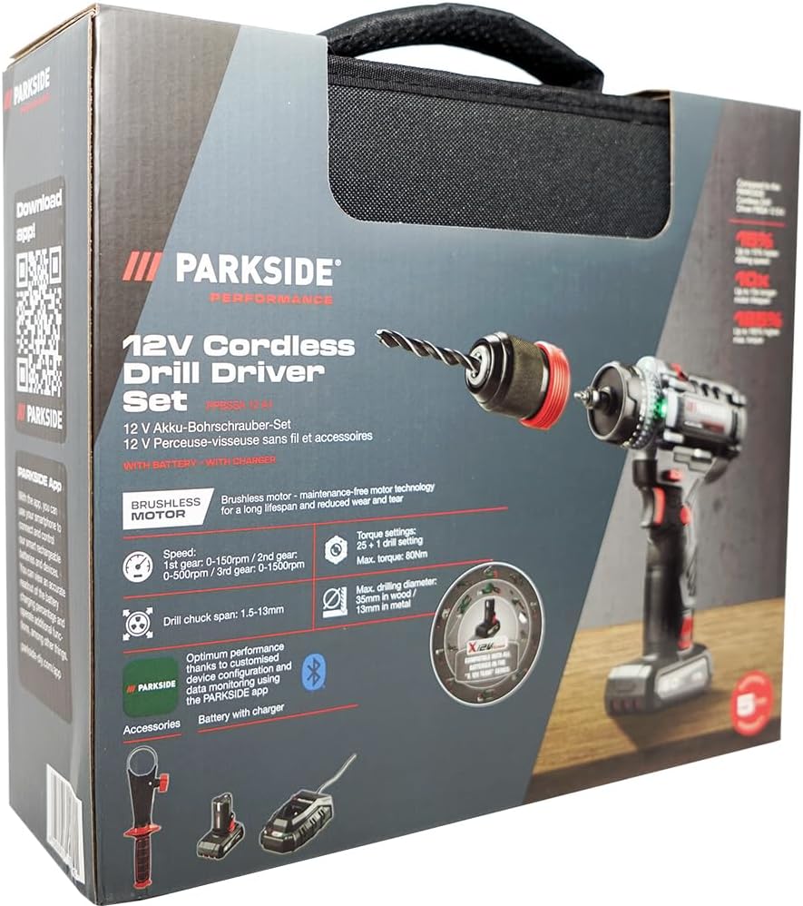 HEADNMORE® Bundle - PARKSIDE PERFORMANCE® 12V Akku Bohrschrauber PPBSSA 12 inkl. 5Ah Akku / 6A Ladeg