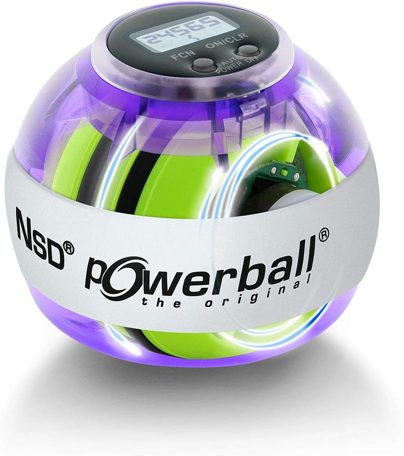 Powerball Autostart Multilight Max, gyroskopischer Handtrainer mit blau-rotem Lichteffekt inkl. Aufz