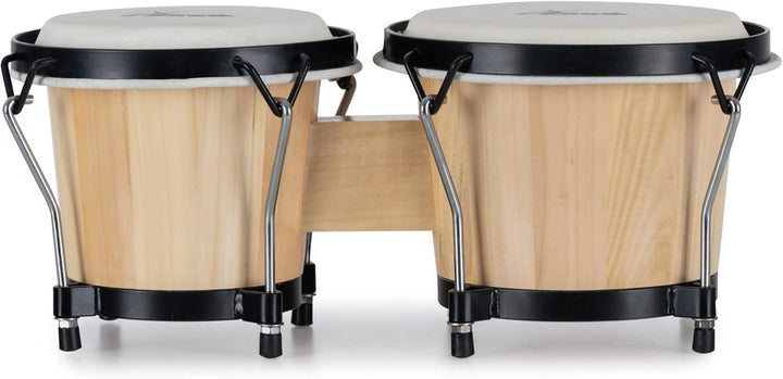 XDrum Bongos Club Set - 6" Macho und 7" Hembra - Naturfelle - professionelles Stimmsystem - Schwarz