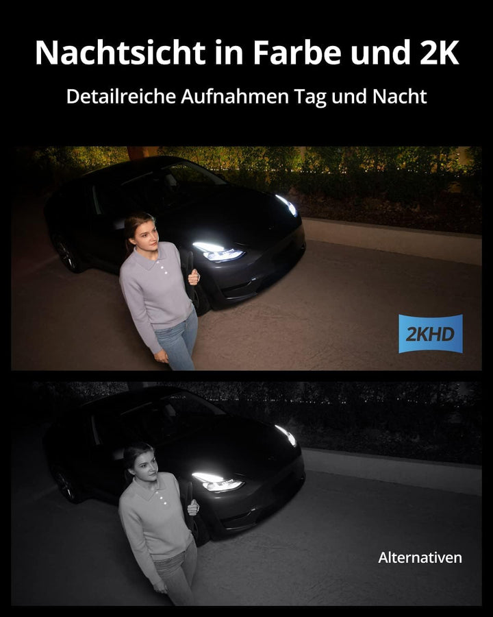 eufy Security Kabelgebundene Wall Light Cam S100, Aussenleuchte mit Kamera, 2K Überwachung, 1200 Lum