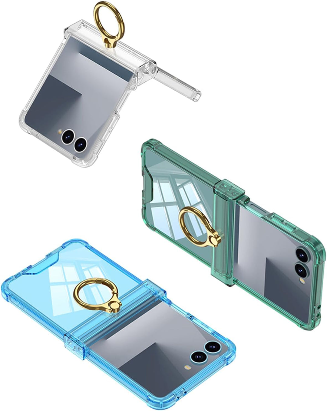 COQUE Hülle für Samsung Flip 7 Cover,Bumper Transparente Schutzhülle mit [Drehring] [Klappdeckel] Ai
