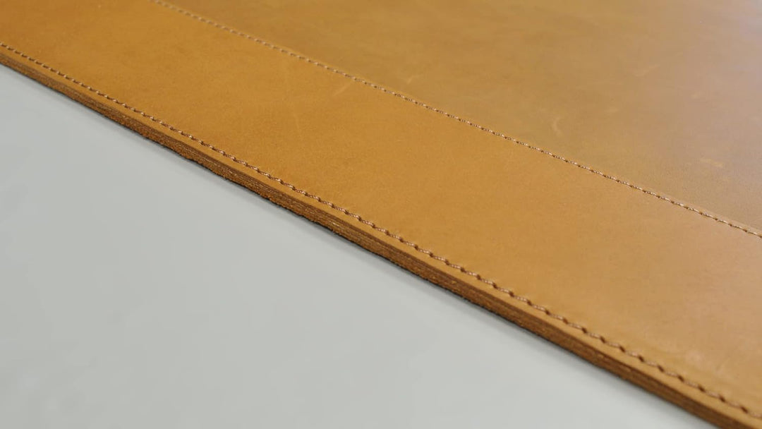Memoria Schreibunterlage aus echtem Leder in Cognac-Braun | Schreibtischunterlage 65 cm x 45 cm für