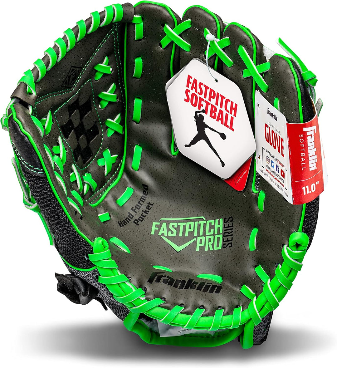 Franklin Sports Windmühle Serie Leichte Softball Handschuh, 27,9 cm für Rechtshänder Lime/Gray, für