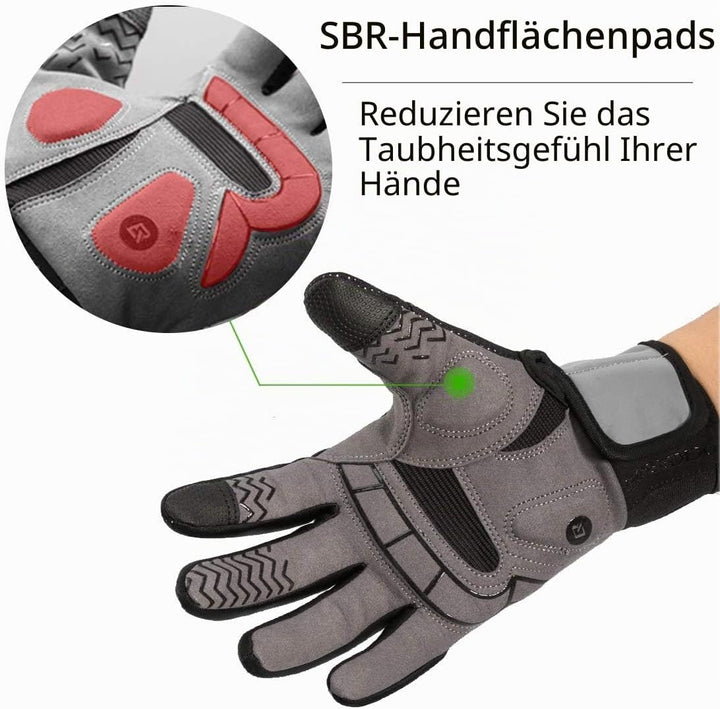 ROCKBROS Fahrradhandschuhe für Herren &amp; Damen，Winterhandschuhe mit Polarfleece, Touchscreen &amp; Reflek
