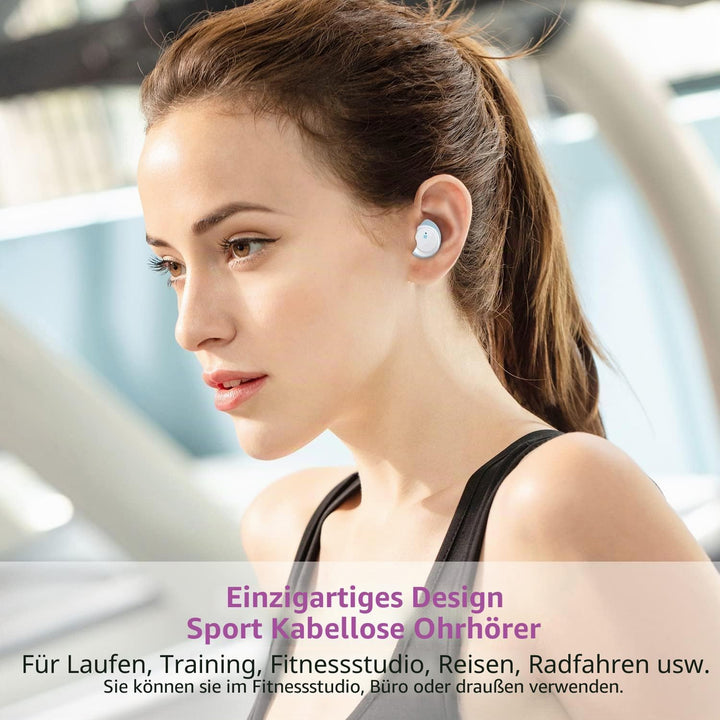 Bluetooth-Kopfhörer, kabellos, Bluetooth 5.1, mit 4 ENC, Geräuschunterdrückung, Mikrofon, IPX7, wass