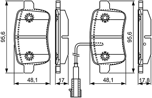 Bosch BP1594 Bremsbeläge - Hinterachse - ECE-R90 Zertifizierung - vier Bremsbeläge pro Set