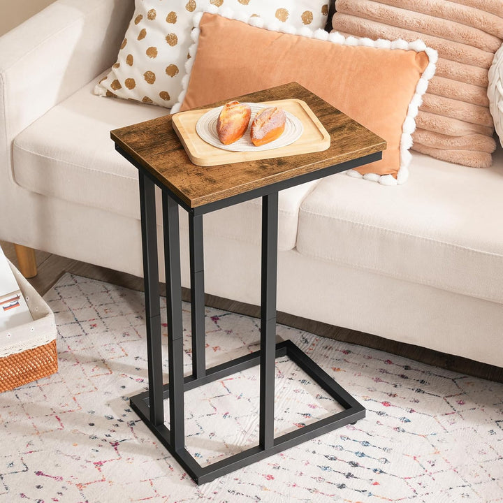 HOOBRO Beistelltische 2er-Set, C-förmige Couchtische, Sofatische, Industrie-Stil, für Wohnzimmer, Sc