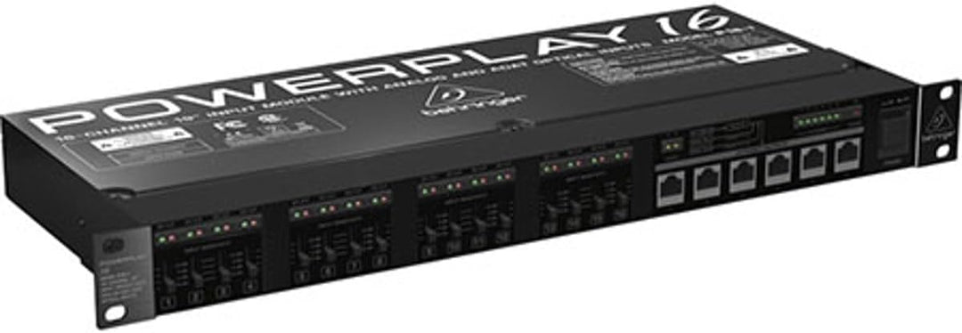Behringer POWERPLAY P16-I 16-Kanal-19-Zoll-Eingangsmodul mit analogen und optischen ADAT*-Eingängen,