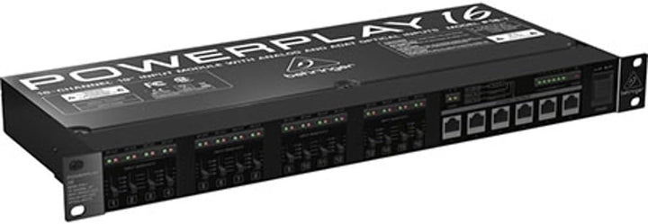 Behringer POWERPLAY P16-I 16-Kanal-19-Zoll-Eingangsmodul mit analogen und optischen ADAT*-Eingängen,