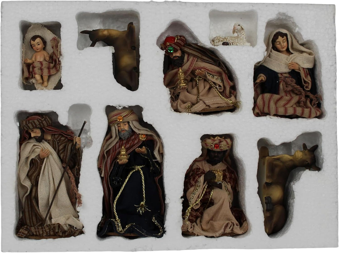 ZICOM Ankleidefigurenset Jerusalem, Krippenfiguren barock ca. 13cm 9-TLG. Polyresin bekleidet