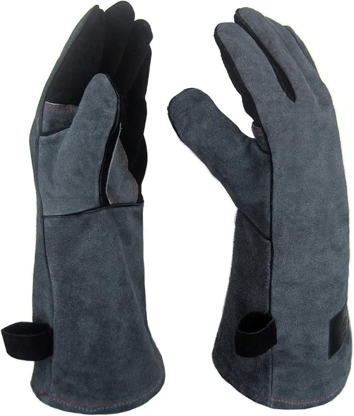 APOGO Ofenhandschuhe Backhandschuhe Grillhandschuhe 1 Paar Leder Grill Handschuhe 41x15X1.5cm Wildle