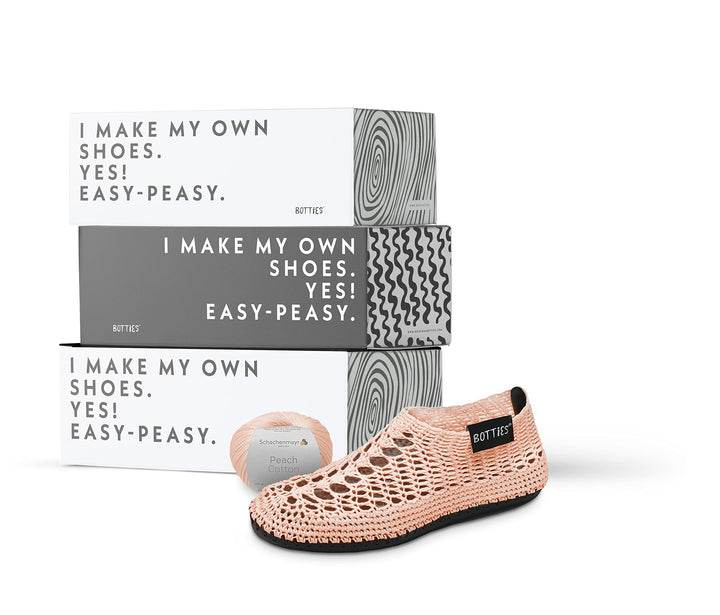 Botties DIY Crochet Shoe Set Size 42-43 (EU) Peach 42-43 peach, 42-43 peach