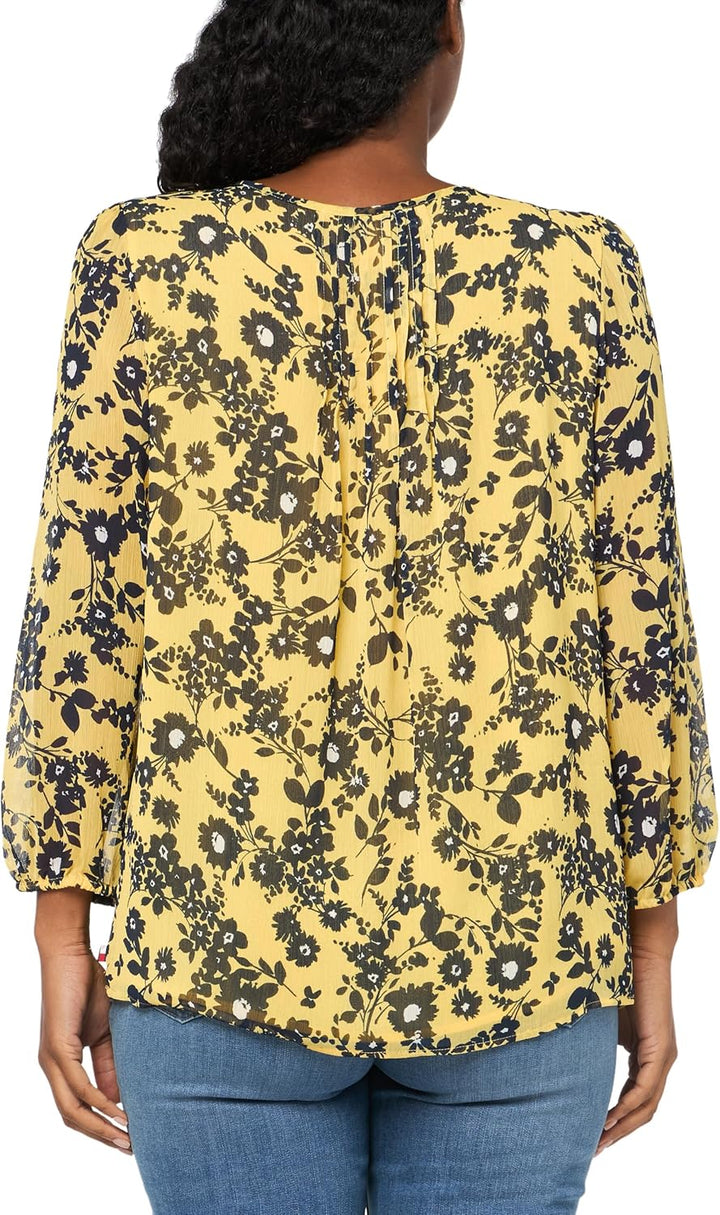 Tommy Hilfiger Damen Pintuck Blouse Pintuck, Bluse M Mango, M Mango