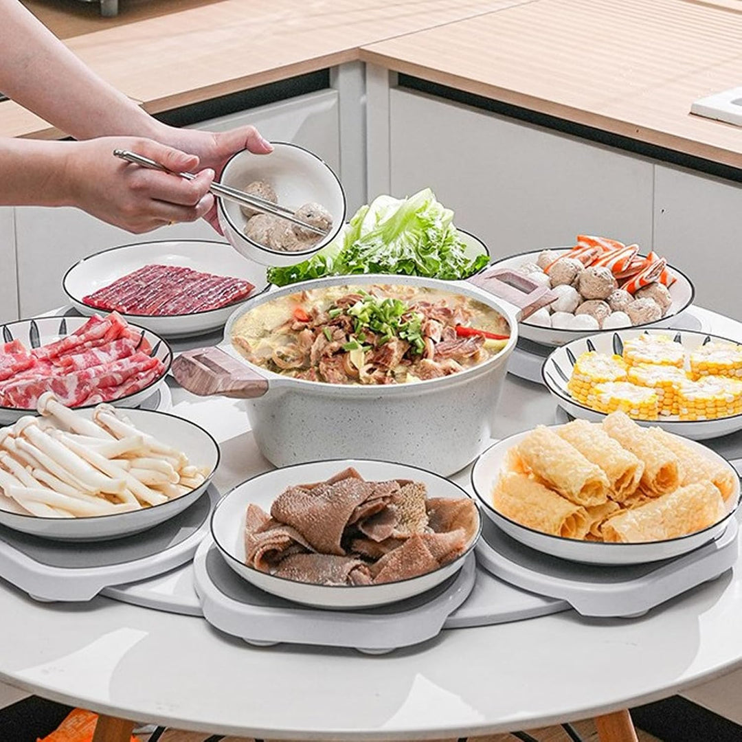 Lazy Susan Drehteller für Esstisch, 360 Grad Drehbarer Tisch in der Mitte für Lebensmittel, Drehbare