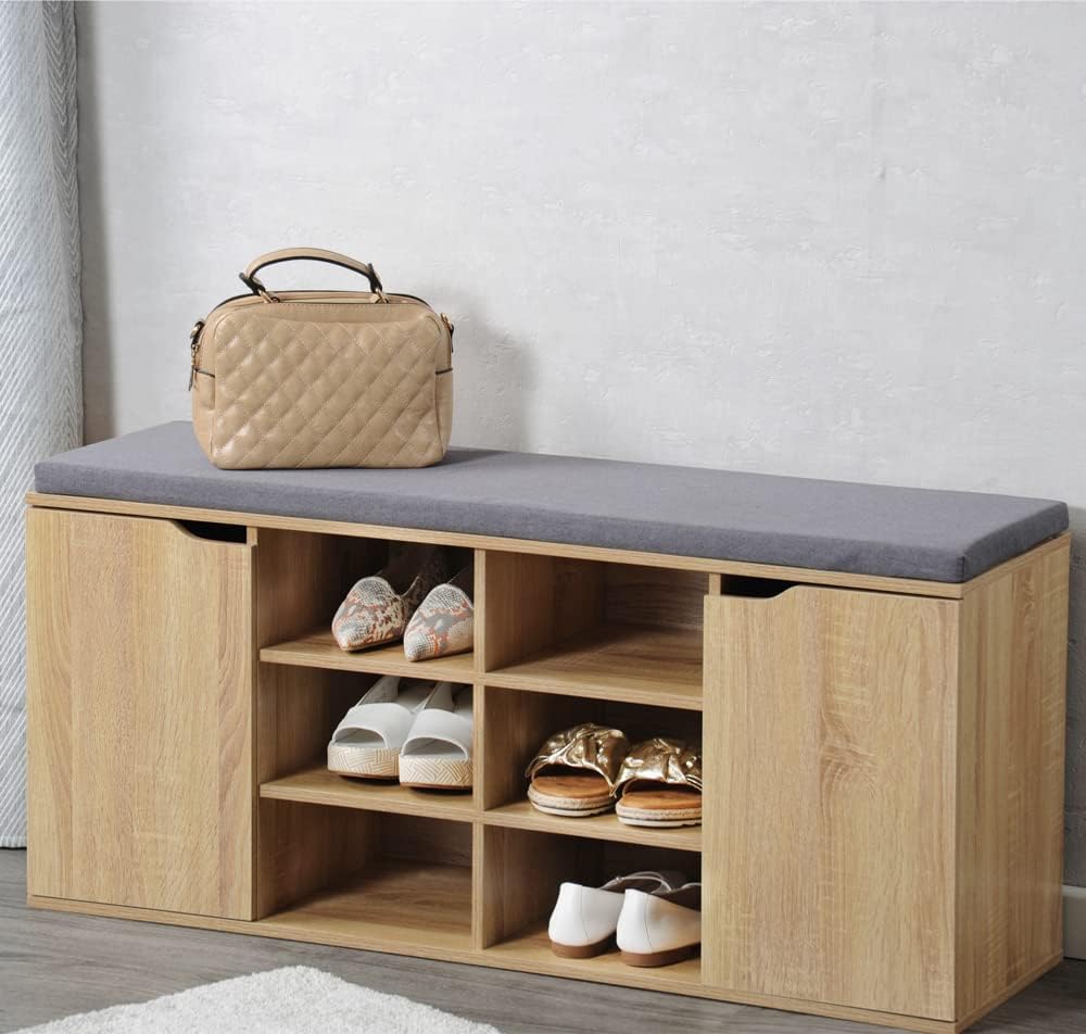 Kesper | Schuhschrank mit Sitzkissen, Material: Faserplatte, Masse: B103,5 x H48 cm x L29,5 cm, Farb