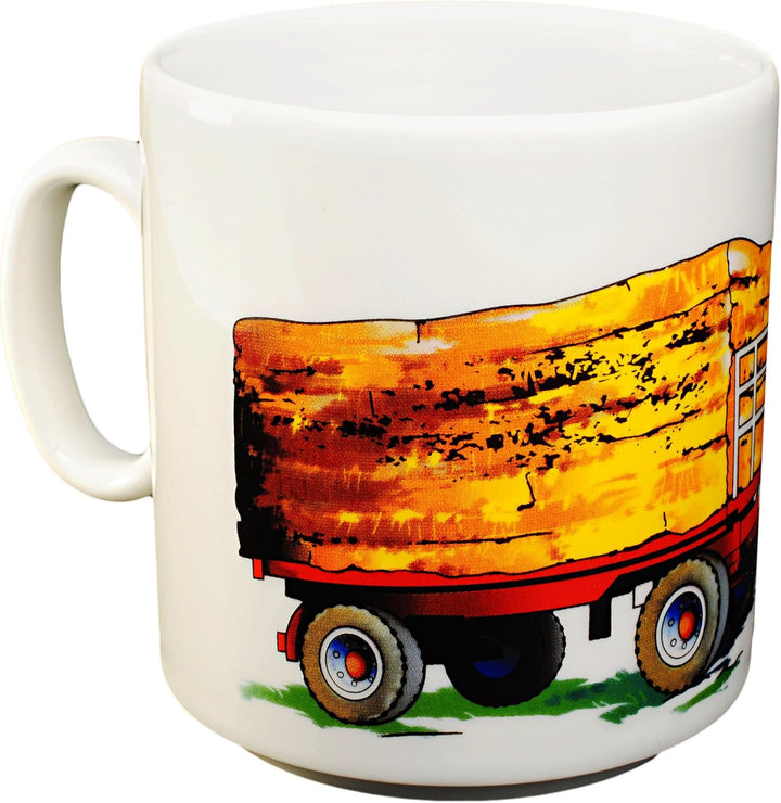 alles-meine.de GmbH 2 TLG. Set grosser Teller/Kinderteller + Henkeltasse - Traktor - Trecker mit Anh