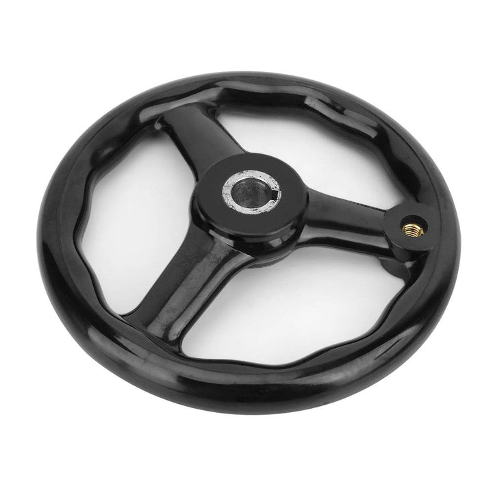 200 * 18mm Handrad Schwarz Pulverbeschichtet 3 Speichen Bakelit Handrad mit Handkurbel für Fräsmasch