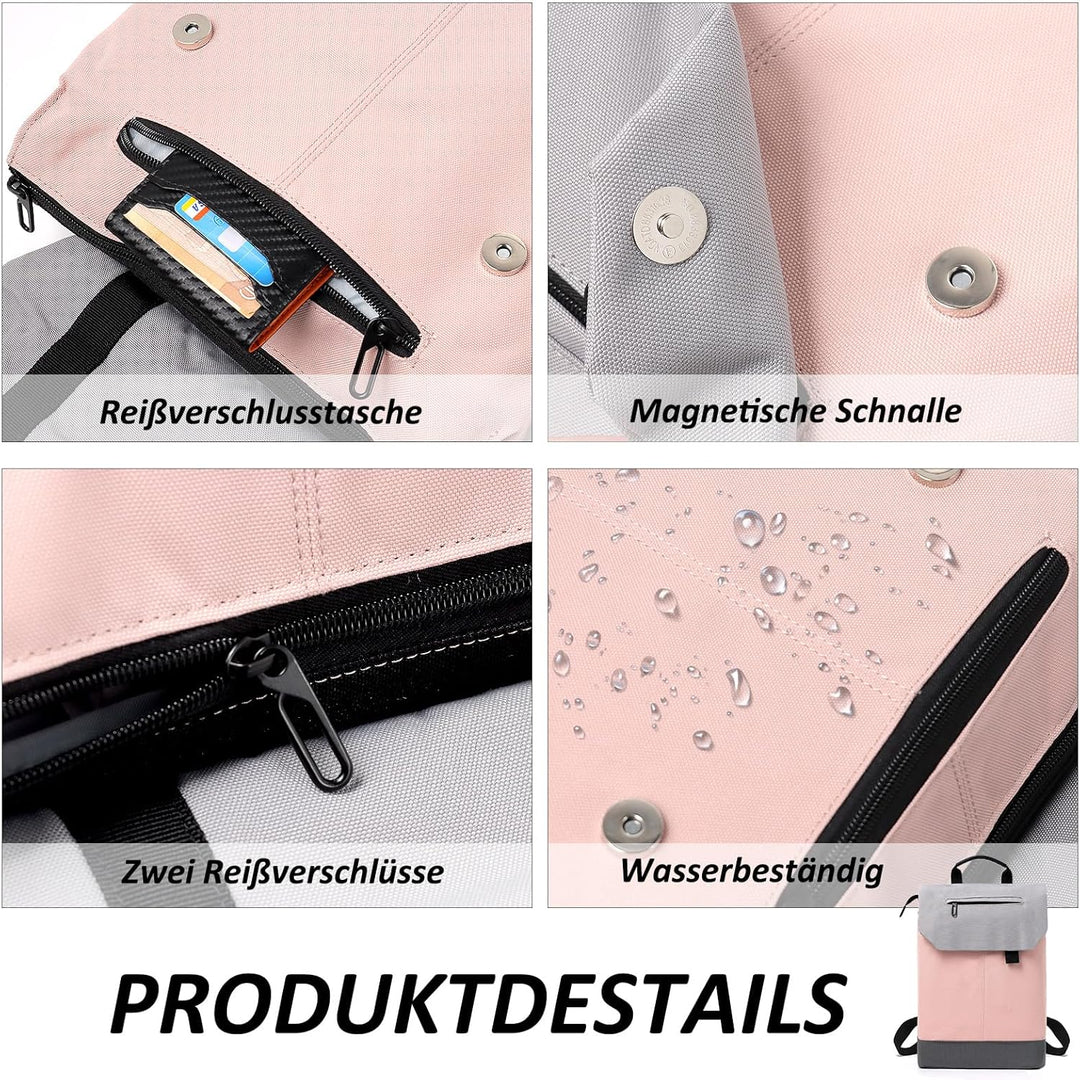 TANTOMI Rucksack Damen Tagesrucksäcke mit Laptopfach & Anti Diebstahl Tasche Reiserucksack Damen Lap