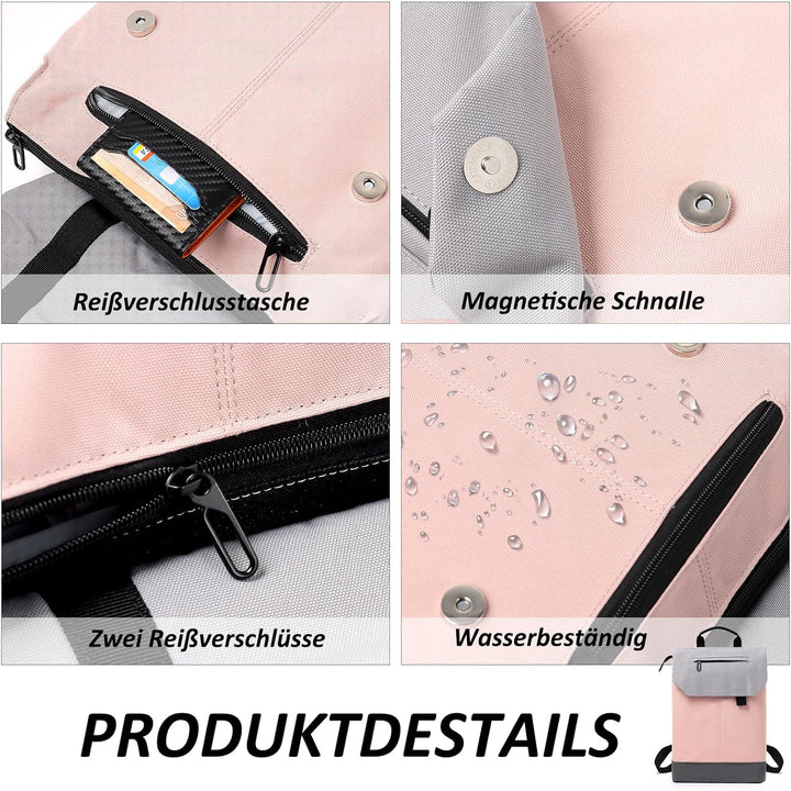 TANTOMI Rucksack Damen Tagesrucksäcke mit Laptopfach & Anti Diebstahl Tasche Reiserucksack Damen Lap