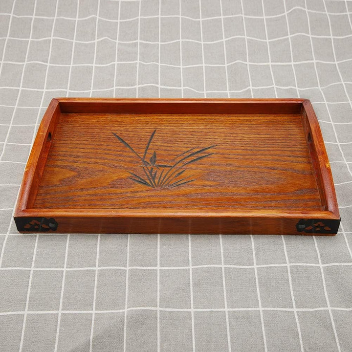 Duokon Tee-Tablett aus Massivholz Kaffee elegant Sushi Bocadillos Essteller für Tee Kaffee Mahlzeite