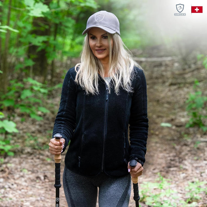 Nordic Walking Stöcke für Damen und Herren | rutschfeste Korkgriffe | Mit Tragetasche und Aufsätzen