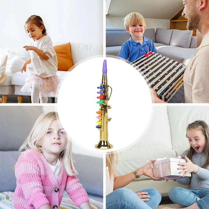 Saxophon für Kinder, Musical Sound Toy, mit 8 farbigen Notenschlüsseln, geeignet für Teach Basic Son