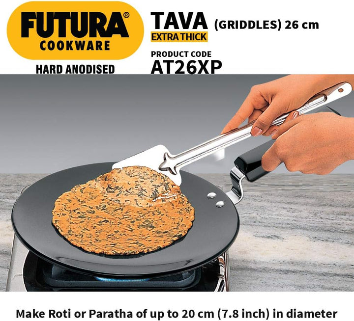 HAWKINS Futura Eloxierte Grillplatte, 25,4 cm, mit Kunststoffgriff, Schwarz 10\" With Plastic Handle