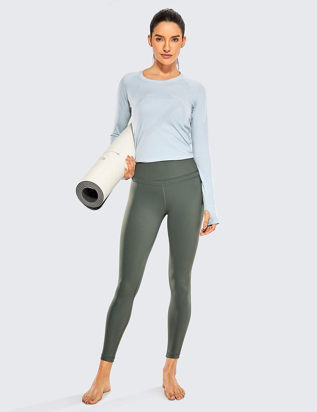 CRZ YOGA Naked Feeling Leggings 64cm | Extrem Weich, Leichte Kompression, Yoga, Hohe Taille, für Dam