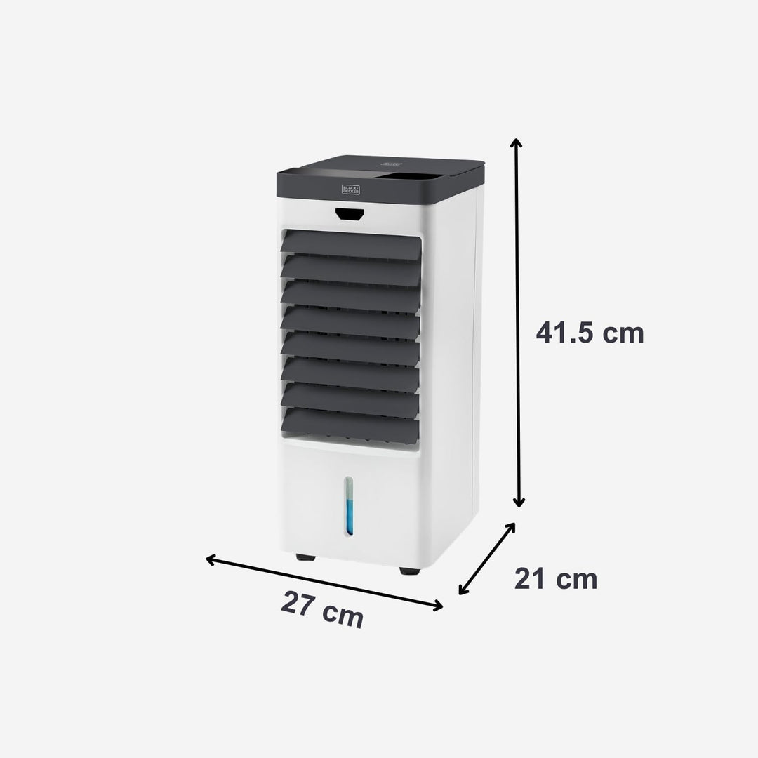 Black+Decker BXAC50E Verdunstungs-Klimagerät, Ventilator, Luftbefeuchter, 4 Eisbehälter, 5 l, 3 Gesc
