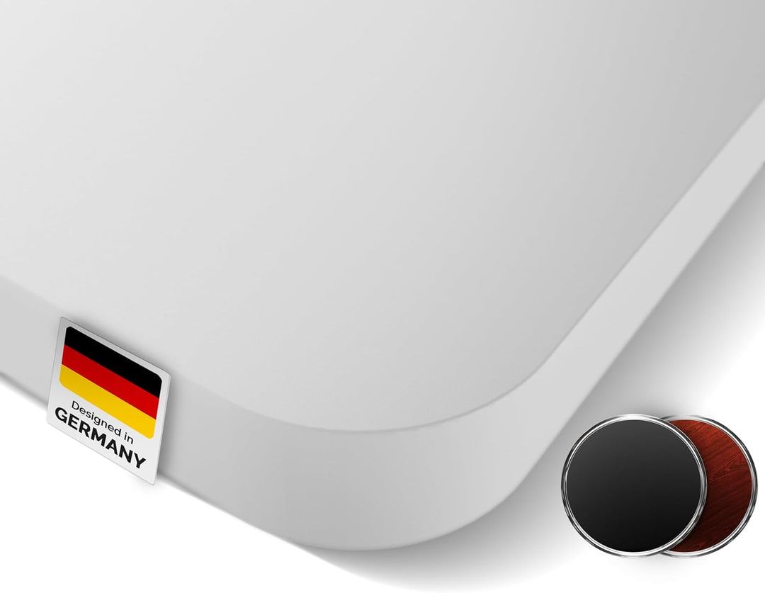 DESQUP Tischplatte | 2,5 cm Massive Weisse Schreibtischplatte 120x60 cm | ideale Holzplatte für den