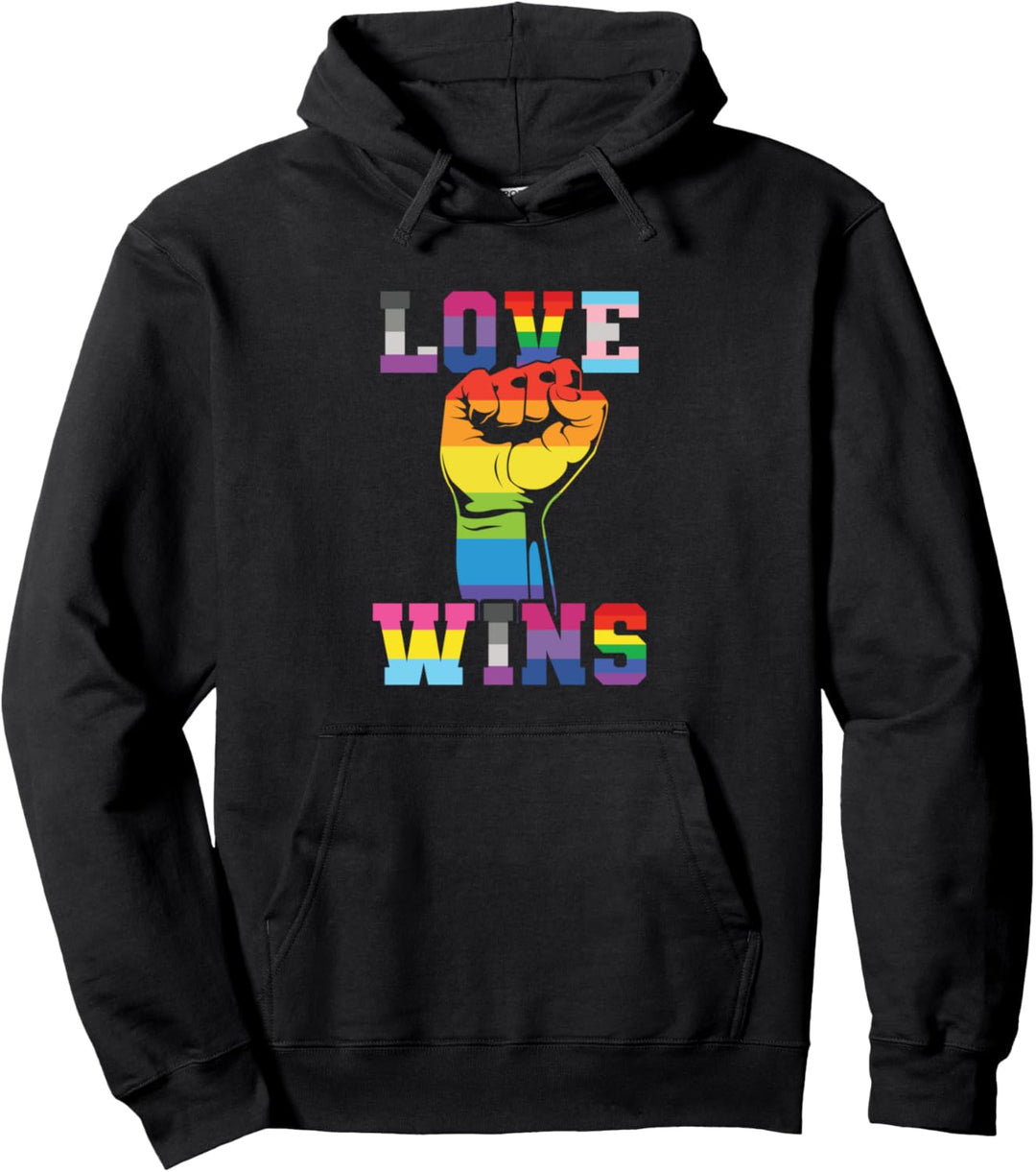 Love Wins Gay Lesbian Bisexual Transgender Queer Lgbtq+ Pullover Hoodie
